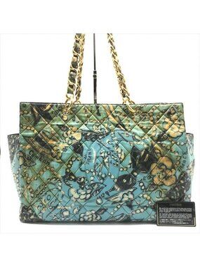 Chanel Big CC Logo Quilted Vintage Chain Hand Tote Bag